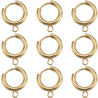 12 шт. 201 серьги-кольца из нержавеющей стали, с горизонтальной петлей и 316 стержнем из хирургической нержавеющей стали