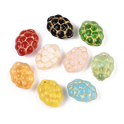 Виноградные стеклянные бусины, золотой металл обвитыми