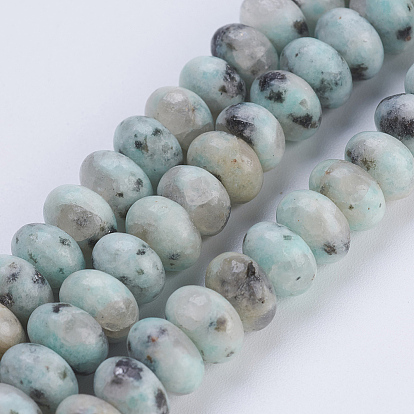 Натуральный кунжут яшма / киви нитки бусины яшмы, рондель