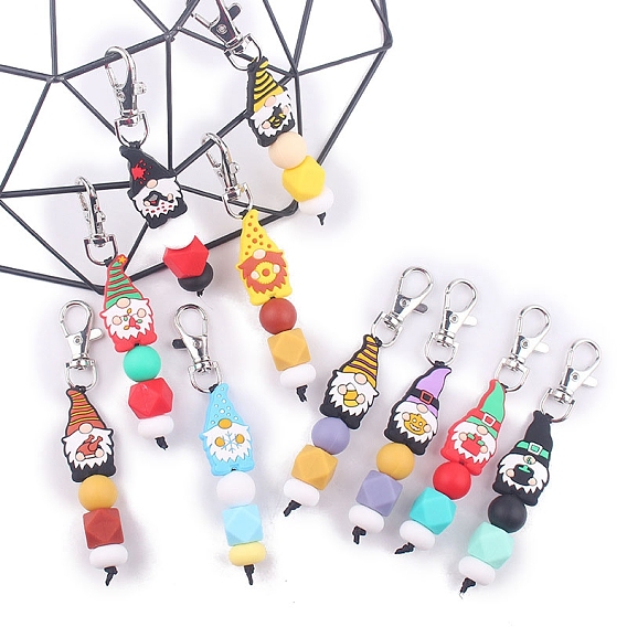 Рождественская тема силиконовые мультяшные гномы подвесные украшения, для дома, автомобиля, сумки, подвесные украшения