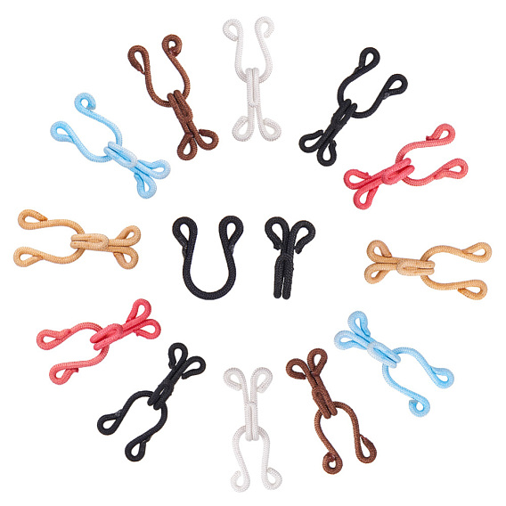 Brass Garment Hook and Eye, Collar/Dress/Trouser Buckle Hooks Eyes, with Cloth