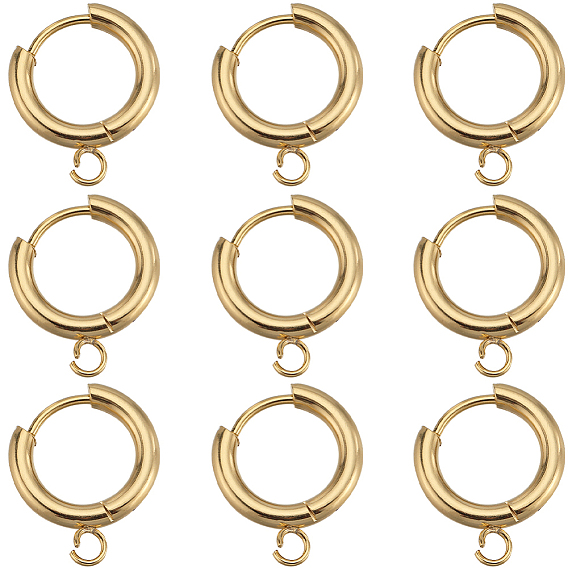 12 шт. 201 серьги-кольца из нержавеющей стали, с горизонтальной петлей и 316 стержнем из хирургической нержавеющей стали