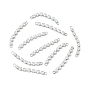 SHEGRACE Brass Pave Clear Cubic Zirconia Connector Charms, Rhombus Links, Cadmium Free & Lead Free & Nickel Free
