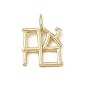 Brass Pendants, Ahava Love Charms, Long-Lasting Plated, Rack Plating, Lead Free & Cadmium Free