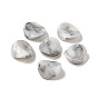 Two Tone Opaque Acrylic Beads, Imitation Gemstone, Flat Round