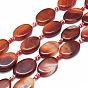 Natural Banded Agate/Striped Agate Beads Strands, Dyed & Heated, Oval