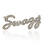Connecteurs de liens de strass d'alliage d'argent antique, pendentifs, mot swagg, 84x34x2mm, Trou: 2.5mm