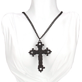 Halloween Dark Cross Long Sword Pendant Necklace Niche Hip-Hop Personalized Necklace