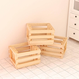 Деревянный прямоугольный ящик для хранения миниатюрных украшений, аксессуары для домашнего кукольного домика с микро-ландшафтом, притворяясь опорными украшениями