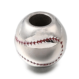 304 эмаль нержавеющей стали европейские шарики, бусины с большим отверстием, бейсбол