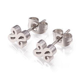 304 Stainless Steel Stud Earrings, with Ear Nuts, Butterfly