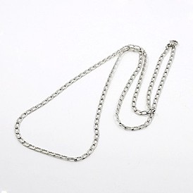 Curb Chain Necklace for Men, 304 Stainless Steel Necklaces, with Lobster Claw Clasps, 23.2 inch(59cm)
