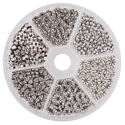 Alliage de perles d'entretoise de style tibétain, fleur