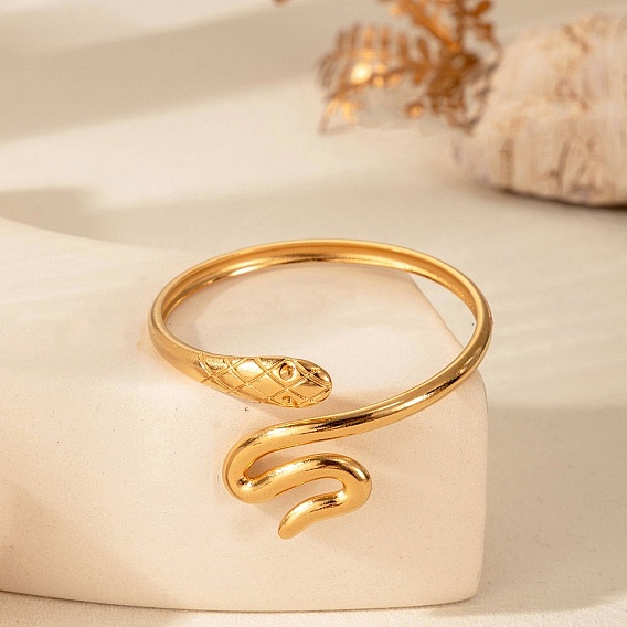 304 женские браслеты-манжеты из нержавеющей стали, змея