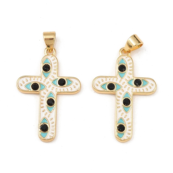 Латунь эмаль подвески, крест с сглаза, без свинца и без кадмия, долговечный, стойки покрытие