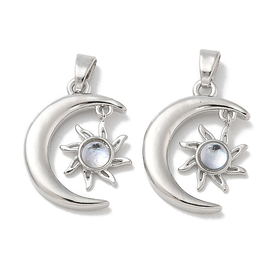 Стойки обшивки латунные подвески, cmолой, долговечный, без свинца и без кадмия, луна и солнце