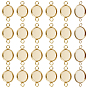 40Pcs 304 Stainless Steel Cabochon Connector Settings, Plain Edge Bezel Cups, Flat Round