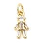Подвески из латуни с прозрачным фианитом, без свинца и без кадмия, долговечный, шармы в форме человека 