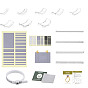 EVA Plastic Ring Size Adjustment Stickers Set, with Spiral Cord, Finger Size Gauge, Silver Polishing Cloth, Rectangle