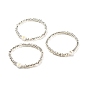 Synthetisches Hämatit-Stretcharmband mit Anfangsbuchstaben-Acrylperlen, Edelsteinschmuck für Damen, gemischtes Buchstabenmuster