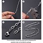 Ion Plating(IP) 304 Stainless Steel Cable Chains, Unwelded, with Spool, Flat Oval