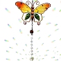 Crystal Ball Chandelier Suncatcher Prisms Hanging Ornament, Window Rainbow Maker with Butterfly