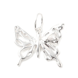 925 подвески-бабочки из стерлингового серебра с прозрачными кубическими цирконами, с прыжковых колец