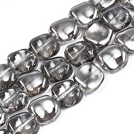 Electroplate Glass Beads Strand, Pearl Luster Plated, Polygon