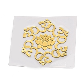 Self Adhesive Brass Stickers, Scrapbooking Stickers, for Epoxy Resin Crafts, Lotus