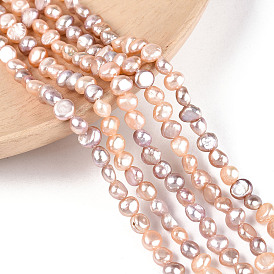 Нити из натурального культивированного пресноводного жемчуга, барочный жемчуг кеши жемчужные бусы, двух сторон полированной