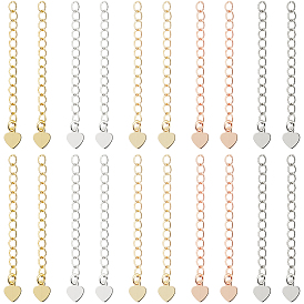 50шт. 5 цвета, латунный удлинитель цепи с гальваническим покрытием, долговечный, без кадмия и без свинца, сердце