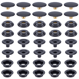 1Boutons-pression en laiton pour sac, boutons de vêtements, plat rond