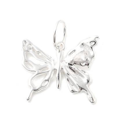 925 подвески-бабочки из стерлингового серебра с прозрачными кубическими цирконами, с прыжковых колец