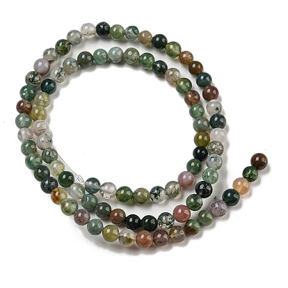Natural Indian Agate Gemstone Bead Strands, Round