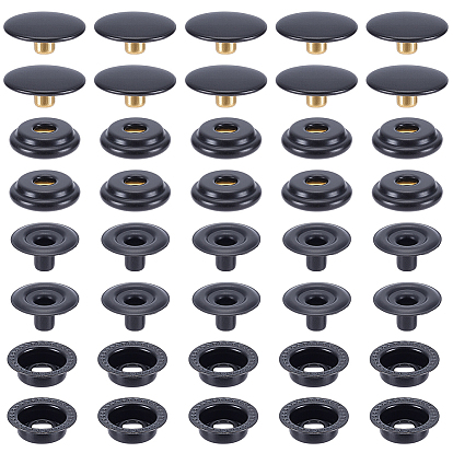 1Boutons-pression en laiton pour sac, boutons de vêtements, plat rond