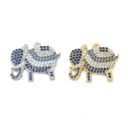 Латунные микро проложить кубического циркония подвески, Слон прелести, стойки покрытие, долговечный, без свинца и без кадмия