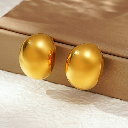 Стильные 304 овальные серьги-гвоздики из нержавеющей стали