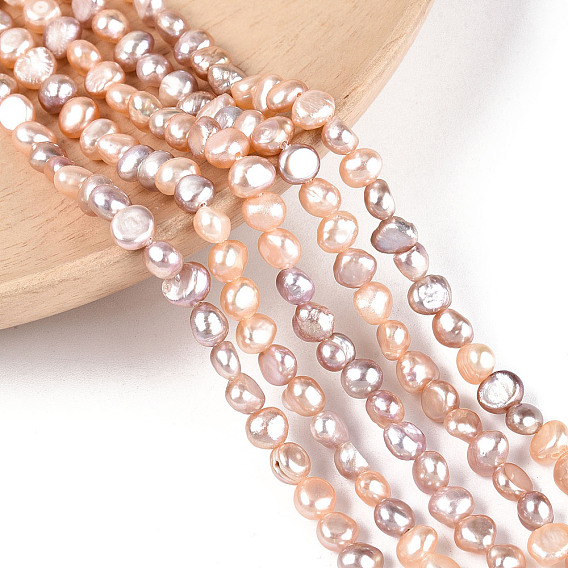 Нити из натурального культивированного пресноводного жемчуга, барочный жемчуг кеши жемчужные бусы, двух сторон полированной