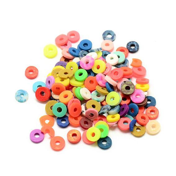 Perles en fimo faits à la main, disque / plat rond, perles heishi