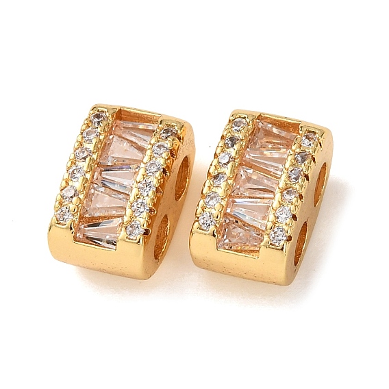 Латунный микро pave прозрачный кубик циркония подвески, прямоугольные