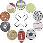 Sport Ball 5D DIY Diamond Painting Cup Mat Kits, with Iron Coaster Holder, Resin Rhinestones, Diamond Sticky Pen, Tray Plate and Glue Clay