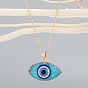Colorful Evil Eye Necklace with Minimalist Resin Pendant