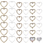 72Pcs 6 Style Alloy Link Pendants, Heart