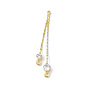 Brass Coreana Chains Tassel Pendants, with Crystal Rhinestone Charms
