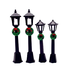 Mini Christmas Plastic Street Lamp Miniature Ornaments, Micro Landscape Dollhouse Accessories, Pretending Prop Decorations