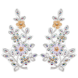 2шт 2 стили полиэстер вышивка на нашивках одежды, аксессуары для костюма, цветок