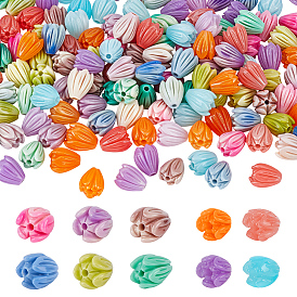 150шт. 10 виды синтетических коралловых бусин, окрашенные, Бутон цветка