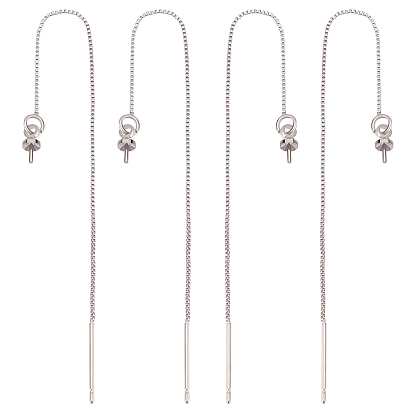 10 шт. латунные серьги-гвоздики, ушные нити с чашечными жемчужными колышками, для полуразрушенной бусины