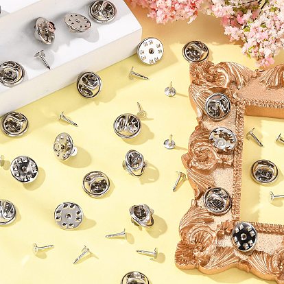 China Factory Brass Lapel Pin Backs, Tie Tack Pin, Brooch Findings Tray:  11~12mm, Pin: 5x8mm in bulk online 