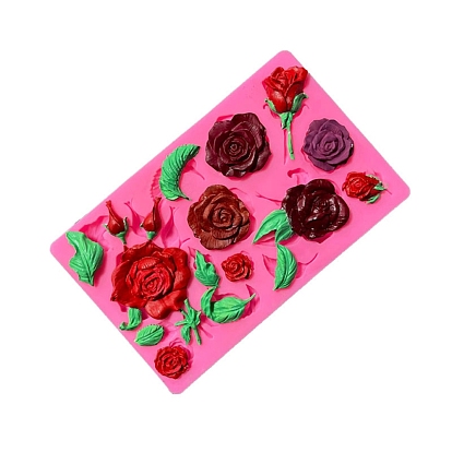 Food Grade Silicone Molds, Fondant Molds, Baking Molds, Chocolate, Candy, Biscuits, UV Resin & Epoxy Resin Jewelry Making, Rose & Leaf